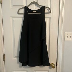 Silence + Noise Black Asymmetrical Overlay Tank Dress – Size M